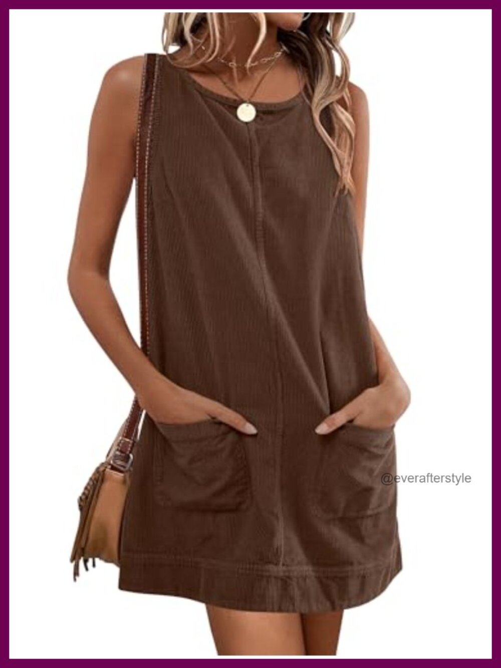 Womens Corduroy Sleeveless Overall Mini Dress